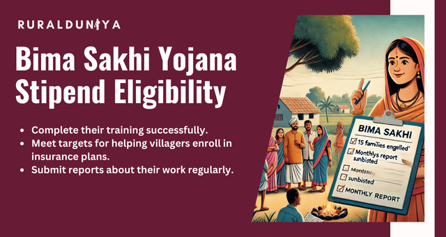 Bima Sakhi Yojana Stipend Eligibility
