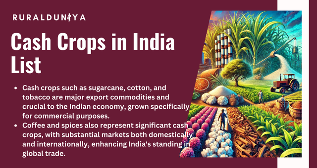 Cash Crops in India List
