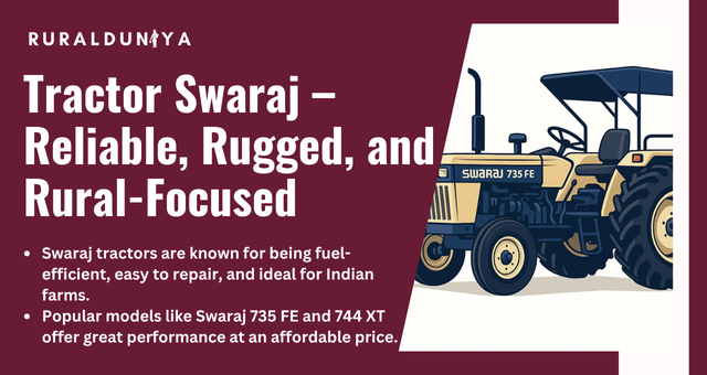 Tractor Swaraj – Reliable, Rugged, and Rural-Focused